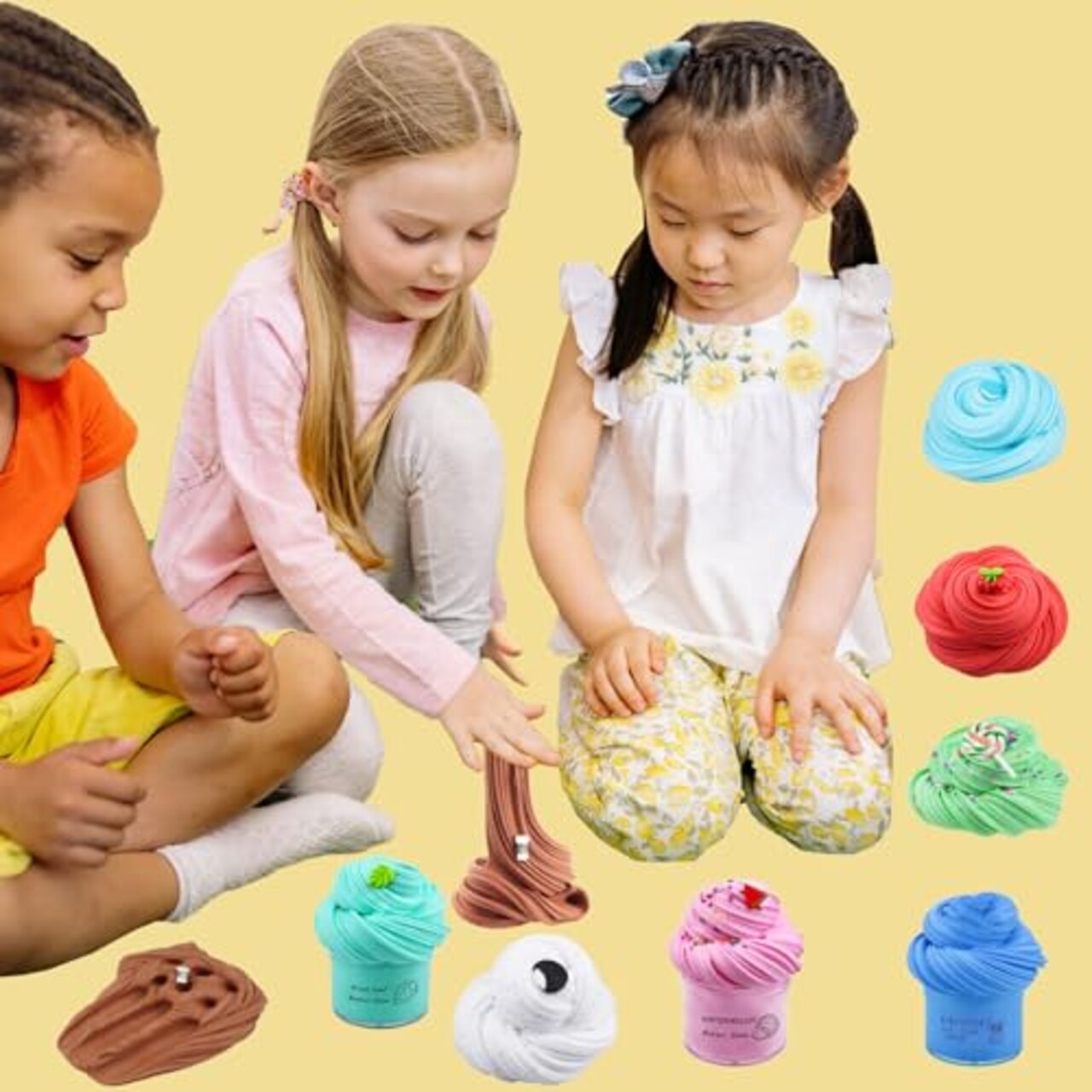 12 Pieces Butter Slime Kit Scented DIY Slime,Rich Colors Stress Relief Toy for Girls and Boys